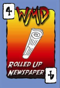 rolled up newspaper